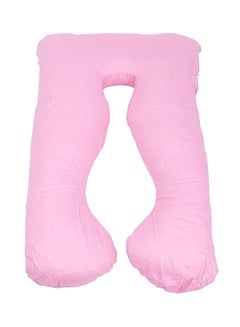 Buy U-Shaped Maternity Pillow Cotton Pink 140x80cm in Saudi Arabia