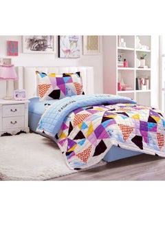 Buy 3-Piece Fashion Print Comforter Set Microfiber Multicolour Single in Saudi Arabia