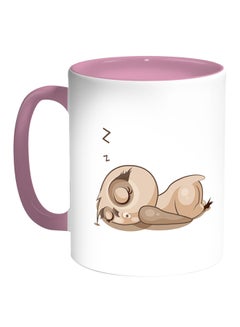 Buy Owl Printed Coffee Mug White/Pink in Saudi Arabia