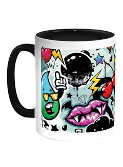 Buy Cartoons Printed Coffee Mug White/Black in Egypt