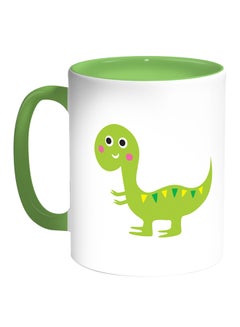 اشتري مج قهوة بطبعة على شكل ديناصور أبيض/أخضر 11 أوقية في مصر