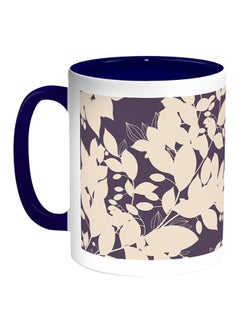 Buy Flowers Printed Coffee Mug White/Blue in Saudi Arabia