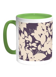 Buy Flowers Printed Coffee Mug White/Green in Saudi Arabia