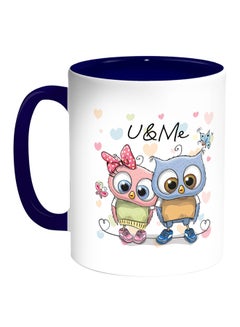 Buy U & Me Printed Coffee Mug White/Blue in Saudi Arabia