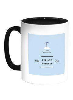 Buy Enjoy Summer Printed Coffee Mug White/Black in Egypt