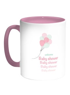 Buy Welcome Baby Shower Printed Coffee Mug White/Pink in Egypt