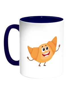 Buy Food - Croissant Printed Coffee Mug White/Blue in Egypt