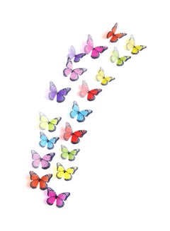 Buy 18-Piece 3D Butterfly Wall Sticker Multicolour 90x70cm in UAE