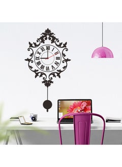 Buy Wall Clock Sticker Black 90x30cm in UAE