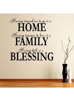 اشتري ملصق جداري مطبوع عليه Home Family Blessing أسود 45x60 سنتيمتر في الامارات