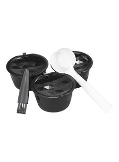 Buy 3-Piece Kitchen Cup With Spoon And Brush Black in Saudi Arabia