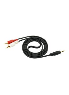 Buy 3.5 mm Stereo Male To 2 RCA Y Cable Black in UAE