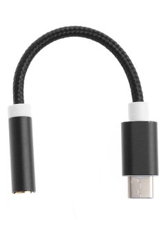 Buy 3.5mm To Type-C Audio Adapter Cable Black/White in UAE