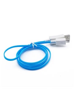 اشتري كابل مايكرو USB للشحن ونقل بيانات مع ضوء LED أزرق وأبيض 1 متر في الامارات