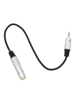 Buy 6.35 mm Female To 3.5 mm Male Mic Cable Black in UAE