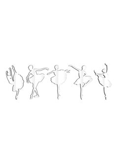 Buy PVC Novelty Ballet Girl Wall Sticker Silver 500 x 53cm in Saudi Arabia