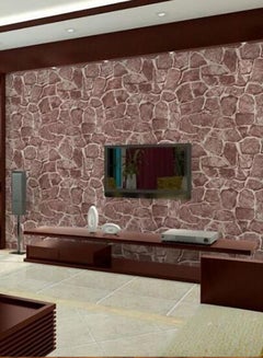 Buy Brick Pattern Glue Wallpaper Brown 45 x 100centimeter in UAE