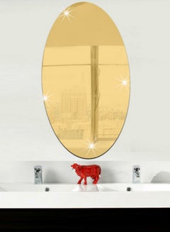 اشتري ملصق جداري ثلاثي الأبعاد على شكل مرآة بيضاوية ذهبي 27 x 17سنتيمتر في السعودية