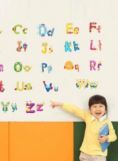 Buy Cartoon Alphabet Letters Decorative Wall Sticker Multicolour 60 x 45centimeter in UAE