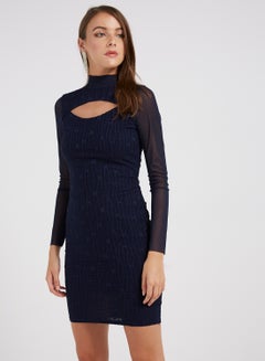 Buy Cut Design Mini Dress Navy in UAE