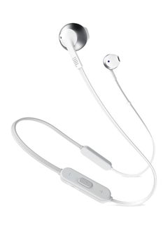 Buy Tune 205Bt Wireless In-Ear Headphones - Pure Bass Sound - 6H Battery - 3 Button Mic - Flat Cable - Comfort Fit Silver & White Silver & White in Egypt