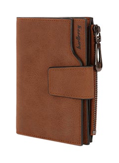 Buy Multifunction Frosted Zipper Closure Wallet Brown in UAE