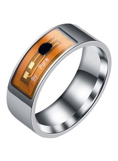 Buy Multifunctional NFC Digital Ring (Size - 6) Silver/Gold in UAE