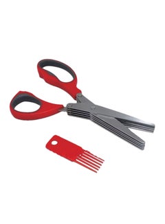 Buy Multi-Functional 5 Layer Scissors Silver/Red in Egypt