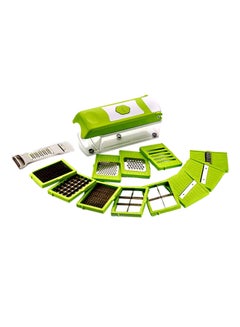Buy 12-In-1 Fruit And Vegetable Cutter Green/Clear/White in UAE