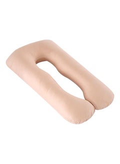 Buy U-Shaped Maternity Pillow cotton Light Brown 70x130cm in UAE