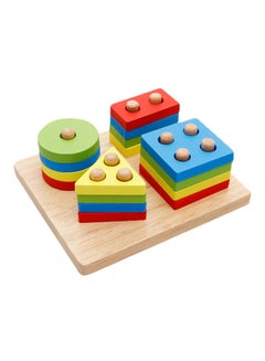 اشتري 17 Pieces Geometry Shape Match Toys Cm Detachable And Removable Blocks For Upto 12 Months Age Group Kids 12x12x10سم في السعودية