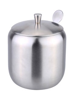 Buy Stainless Steel Drum Shaped  Seasoning Pot Silver 7x9centimeter in UAE