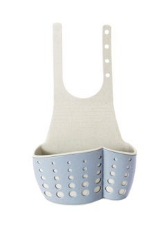 Buy Kitchen Sink Drain Basket And Holder Blue/White in UAE