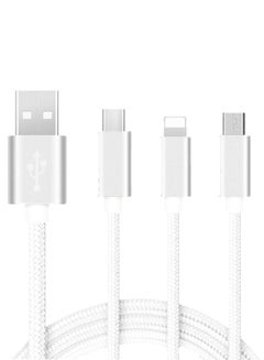 Buy 3-In-1 Charging Cable White/Silver in UAE