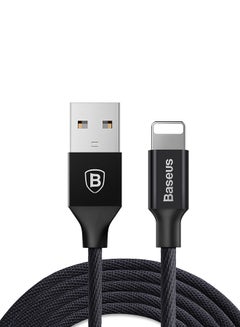 Buy USB to Lightning Charging Cable Yiven Nylon Braided High-Density Quick Charge Compatible for iPhone 13 12 11 Pro Max Mini XS X 8 7 6 5 SE iPad (1.2Meter) Black in UAE