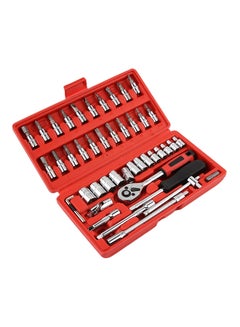 Buy 46-Piece Car Repair Tool Combination Spanner Screwdriver Head Set Silver in UAE