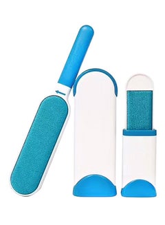 Buy 3-Piece Pet Fur Remover Cleaner Brush Blue/White in Saudi Arabia