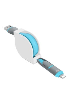 Buy 2-In-1 Data Sync Charging Cable White/Blue in UAE