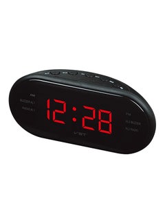 Buy Digital LED Alarm Clock with FM / AM Radio Function Black in UAE