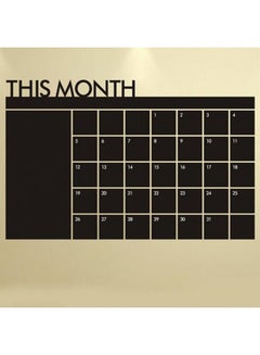 Buy DIY Monthly Planner Chalkboard Wall Sticker Black 60x92cm in UAE