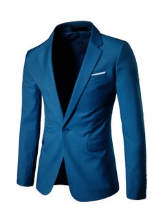 Buy One Button Casual Blazer Blue in UAE