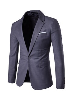 Buy One Button Casual Blazer Grey in UAE