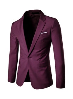 Buy One Button Casual Blazer Purple in UAE