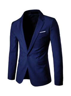 Buy One Button Casual Blazer Navy in UAE