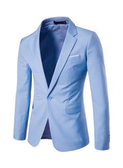 Buy One Button Casual Blazer Blue in UAE