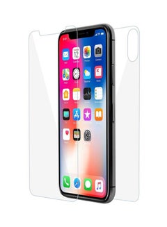 Buy 2-Piece Front And Back Screen Protector For Apple iPhone X/ Xs Clear in UAE