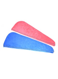 Buy Pack of 2 Hair Towel Set Blue/Pink in Egypt