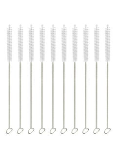 Buy 10-Piece Tube And Straw Brush Silver in Saudi Arabia