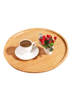 Buy Bamboo Serving Tray Brown 33x33x1.8cm in UAE