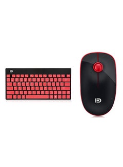 Buy Wireless Optical Keyboard With Mouse - English Red/Black in UAE
